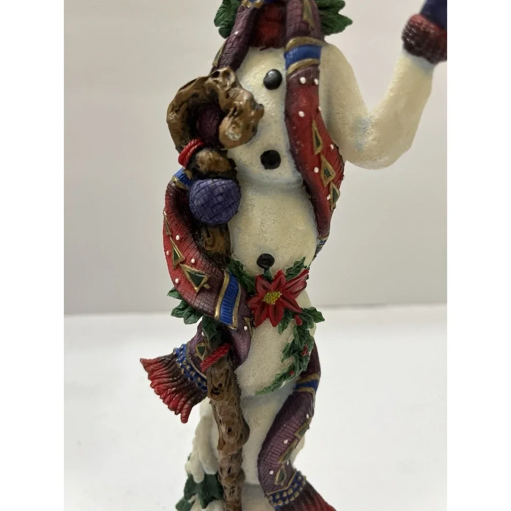 Vtg Christmas Lenox Winter Friend Pencil Snowman Figure W/ Cardinal 11.5